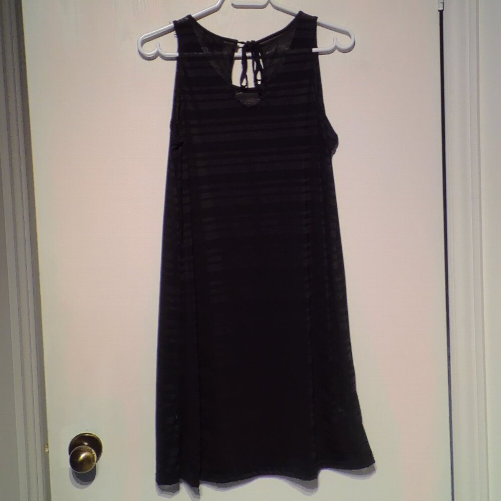Women's Black Sheer Sun Dress/Cover Up Size Medium "BB Collection" - VGC - Picture 4 of 4